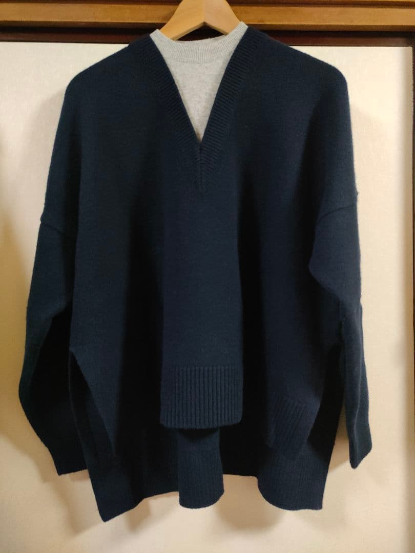 エンフォルド V-NECK LAYERED PULLOVER 38 ネイビー - メルカリ