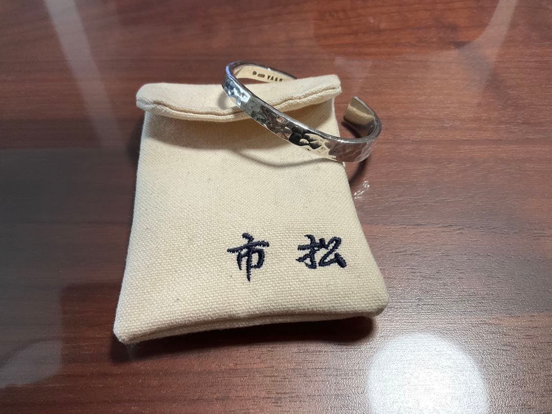市松　バングル silver アシンメトリー（週末限定お値下げします。） バングル ステンレス シンプル メンズ レディース アクセサリー