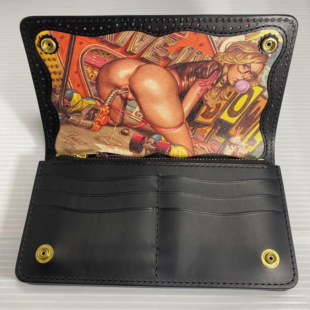 エロスティカ ロッキンジェリービーン メタルジャケット レザー 長財布