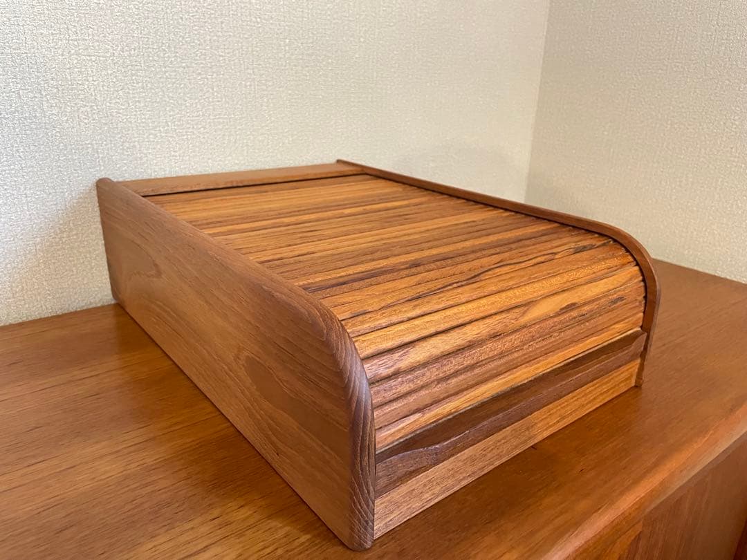 北欧デンマーク ヴィンテージ KALMAR社 チーク材 ロールトップボックス KALMAR” Vintage Rolltop Box カルマル ビンテージ ロールトップ