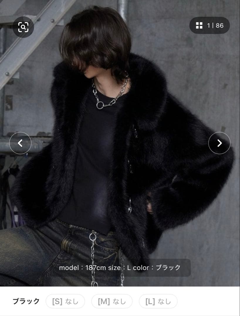 夜*々様 【完売品】Spielio/シュピーリオ　メタルビットフェイクファージャ Spielio】Metal bit faux fur jacket / メタルビットフェイクファー