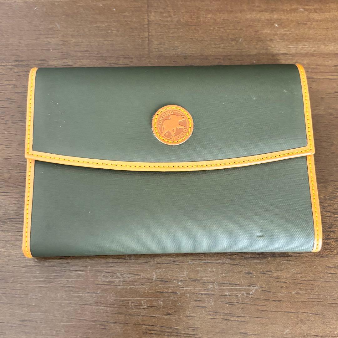 HUNTING WORLD 二つ折り財布 レザー グリーン - メルカリ