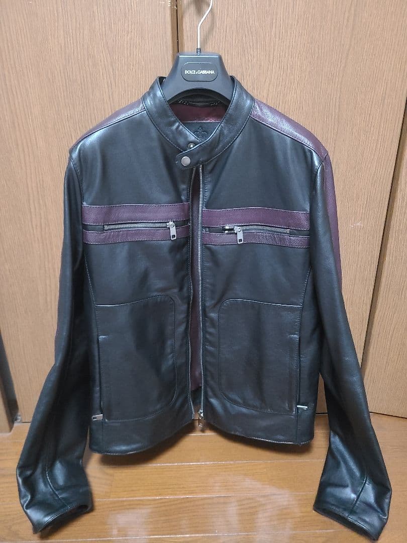 DOLCE&GABBANA レザージャケット DOLCE&GABBANA レザージャケット ダブルジップ マルチジップ フェイク