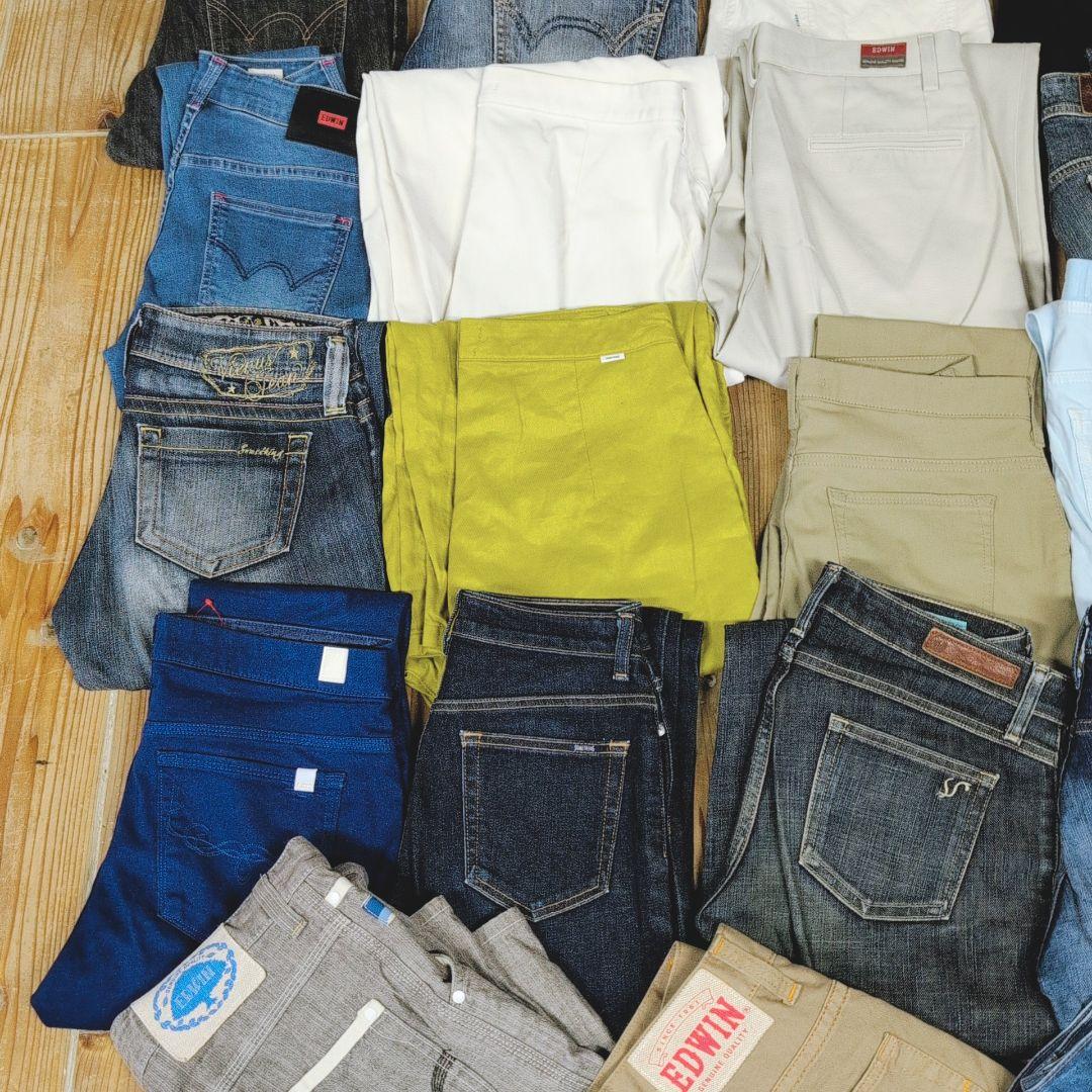 ブランドデニムパンツまとめ売り45本 リメイク リペア ハンドメイド