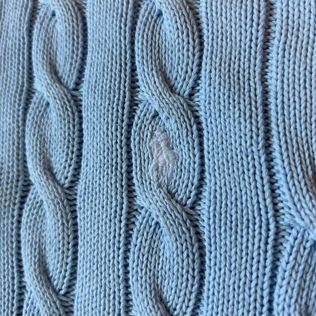 完売品＊ポロラルフローレン 水色 ケーブル編み ノースリーブニット M