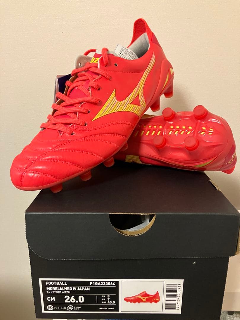 ミズノ サッカー スパイク モレリア ネオ 4 ジャパン 26.0 ミズノ サッカースパイク モレリア NEO 4 JAPAN MIX ホワイト ネオン