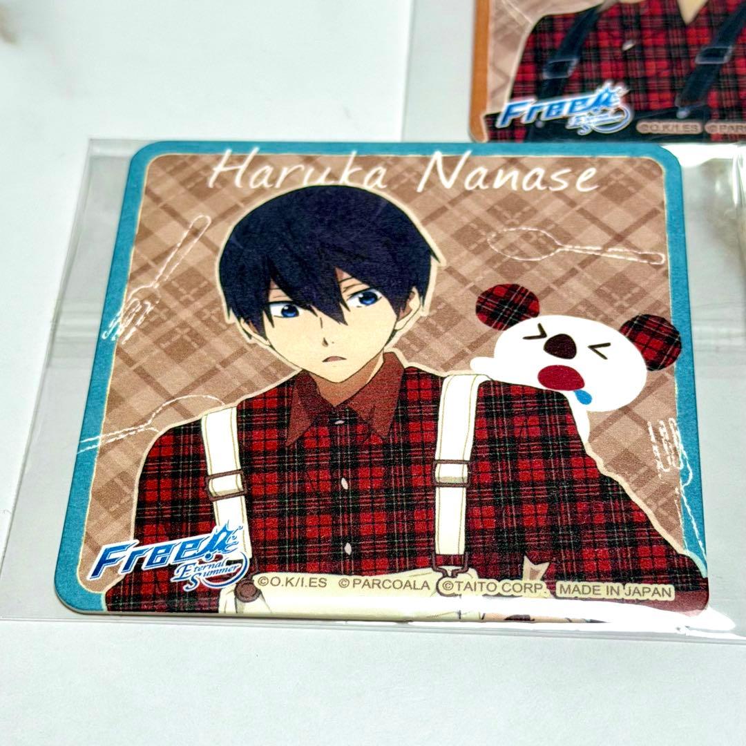 Free! 喫茶イワサメ パルコカフェ　コースター 遥 凛 百太郎 3枚セット