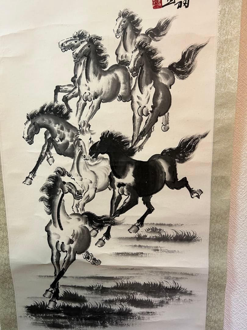 水墨画 馬の絵 八骏馬 - メルカリ
