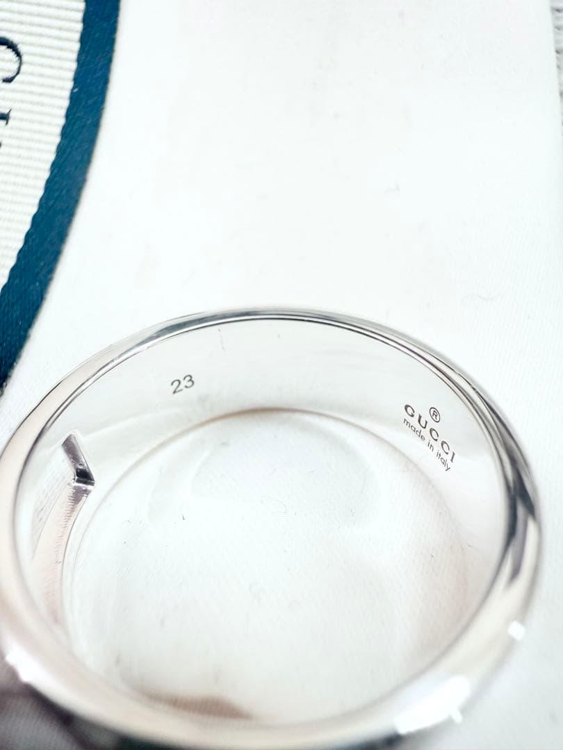 グッチ 指輪 リング 23 ブランデッドG ロゴ 925 研磨洗浄済 22号