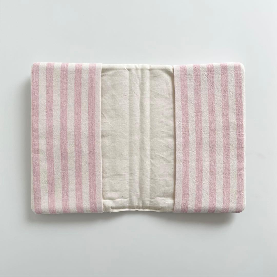 早い者勝ち 韓国 バインダー 貯金 A6 カバー 水色 ハート ストライプ