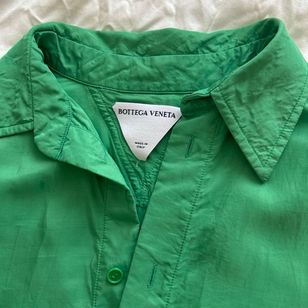 BOTTEGA VENETA グリーン長袖シャツ 36シルク - メルカリ