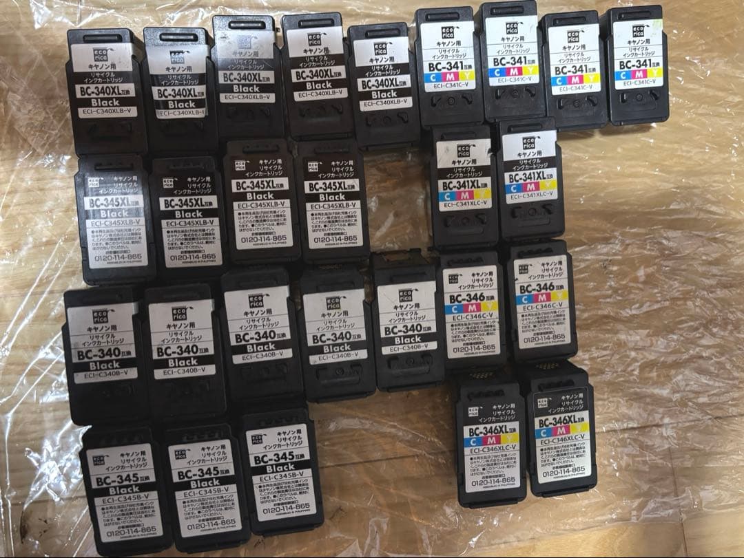 Canon 使用済みインクセット 38個BC-340/341/345/346 PIXUS CANON FINE カートリッジ BC-345 ブラック BC-346 カラー セット