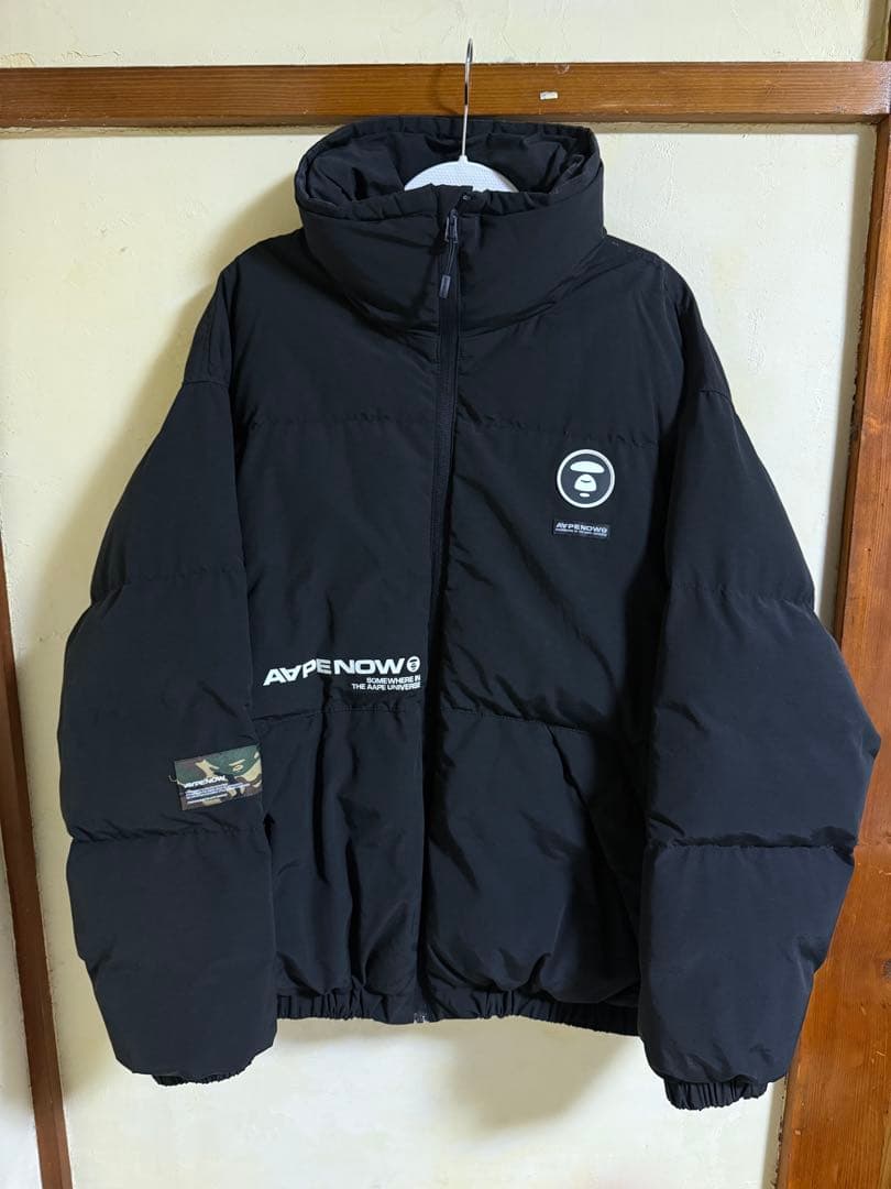 APE ブラック ダウンジャケット Mサイズ phenix 別注 WINDSTOPPER(R) PRODUCTS BY GORE-TEX LABS スタンド