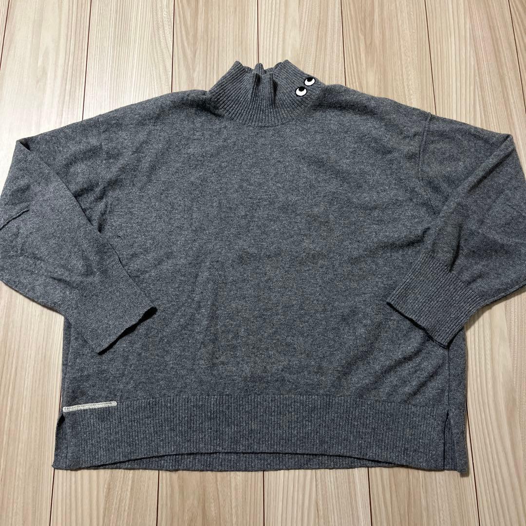 ユニクロ×ANYA HINDMARCH グレー ハイネックカシミヤセーターXL ☆23AW☆UNIQLO x ANYA HINDMARCH カシミヤハイネックセーター (UNIQLO