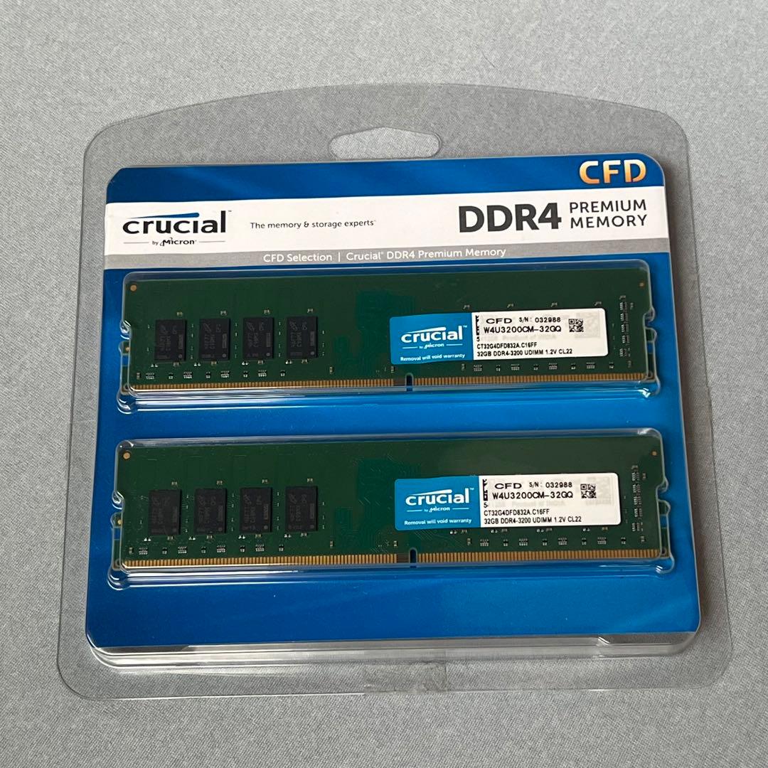CFD crucial DDR4 プレミアムメモリー 32GB×2 Amazon | Crucial デスクトップ用増設メモリ 32GB(16GBx2枚) DDR4