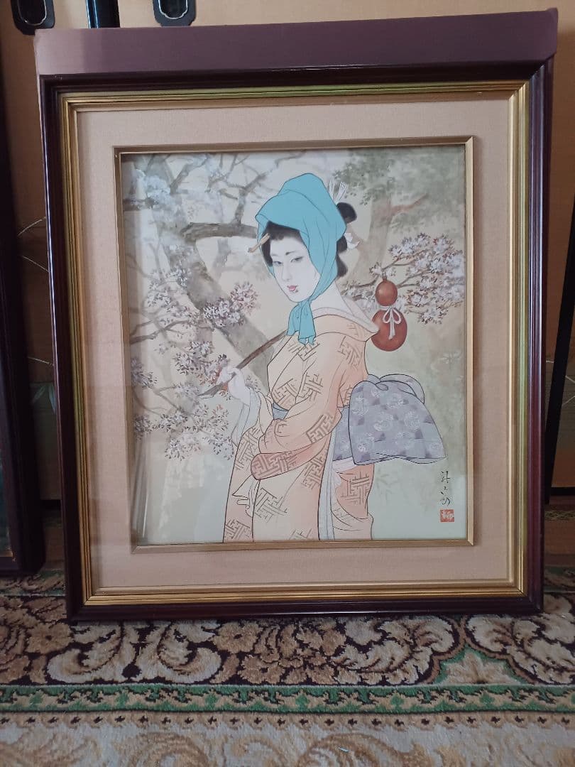 ◆　柳川新太郎 　「美人」 日本画　F10号　二科展 　名古屋　◆ ◇ 柳川新太郎 「美人」 日本画 F10号 二科展 名古屋 ◇ - メルカリ