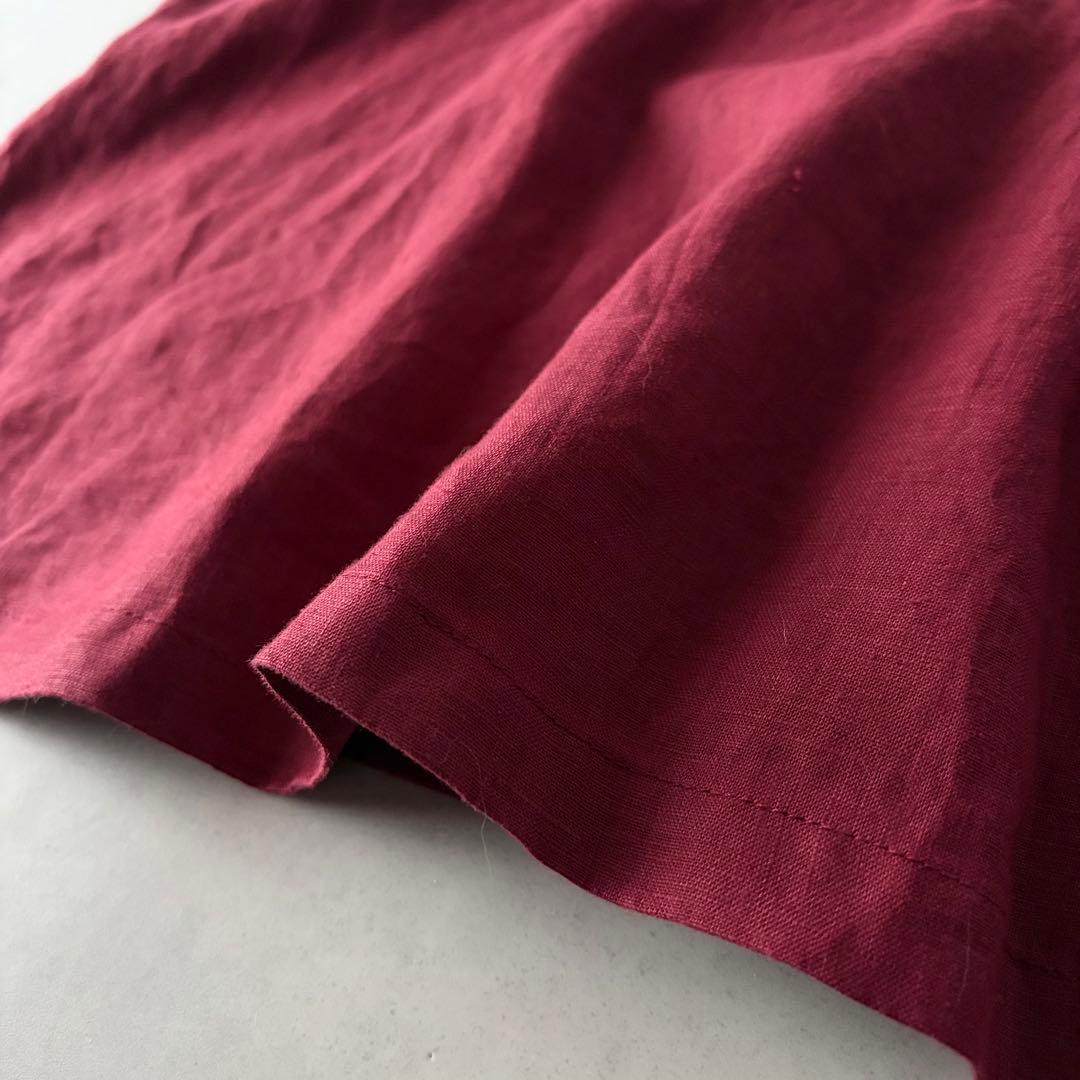 極美品 BASCO バスコネスト 麻100% ドルマン袖 Aライン ブラウス