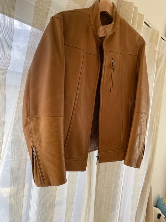 00s OLD UNIQLO 牛革 シングルライダース UNIQLO - 【美品】上質牛革 シングルライダース 中綿入り カウレザー