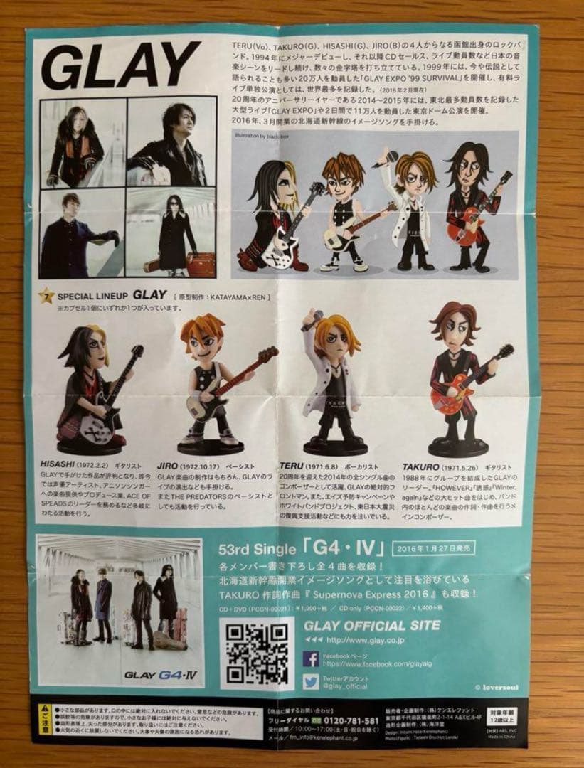 GLAY 北海道フィギュアみやげ　海洋堂　ガチャガチャ　ケンエレファント