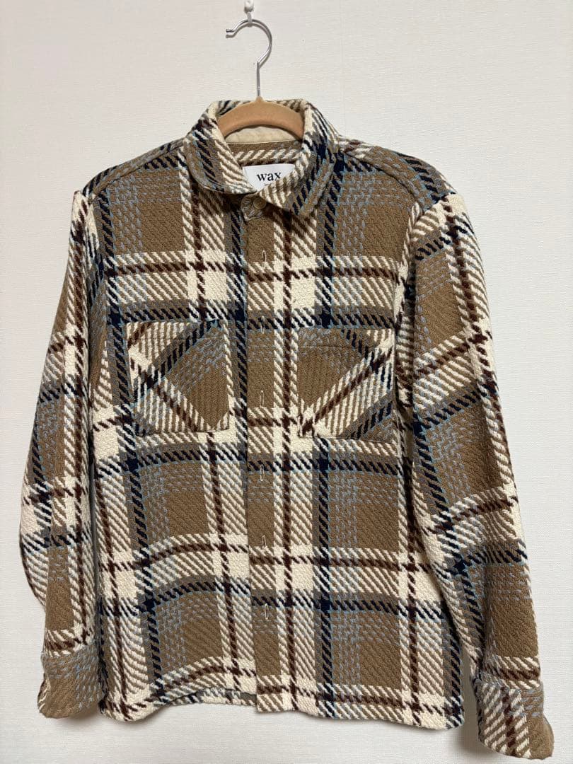 wax london チェック柄ネルシャツ Mサイズ　バスケット織 Wax London/ワックスロンドン】Whiting バスケット織チェック柄シャツ