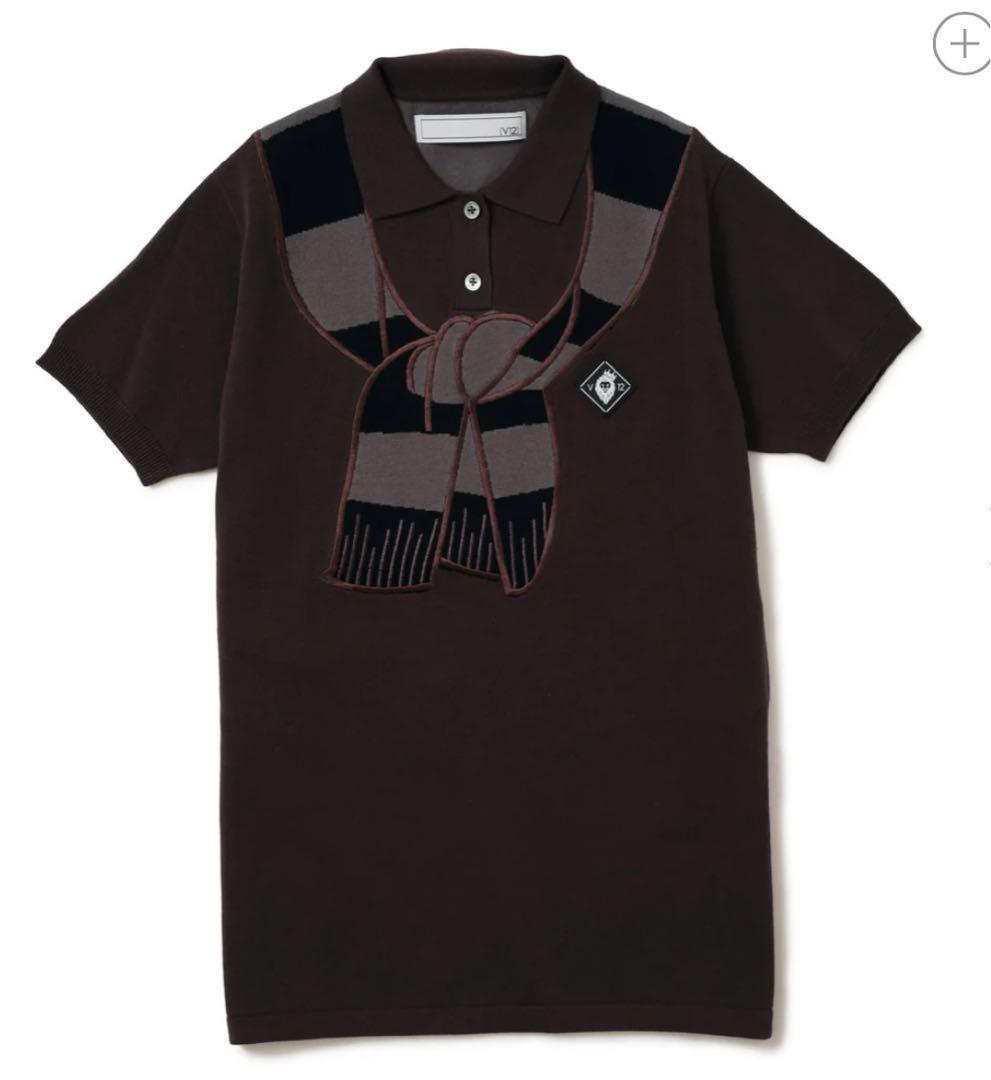 V12 FAKE PRD POLO ニットポロシャツ 2 PAPER/HIGH TWISTED WOOL HALF MILANO RIB POLO SWEATER 01 White