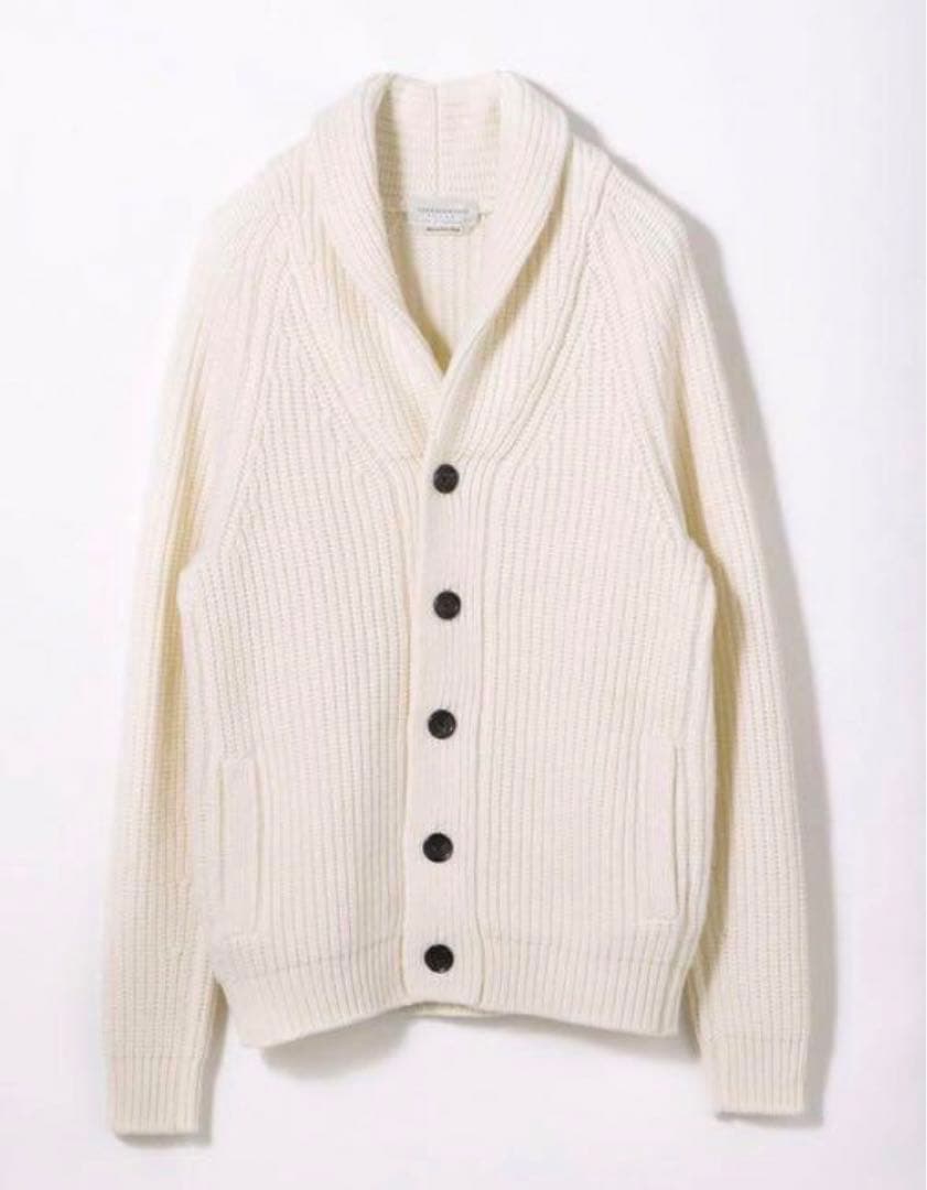 美品:TOMORROWLAND スポンディッシュメリノショールカラーカーディガン