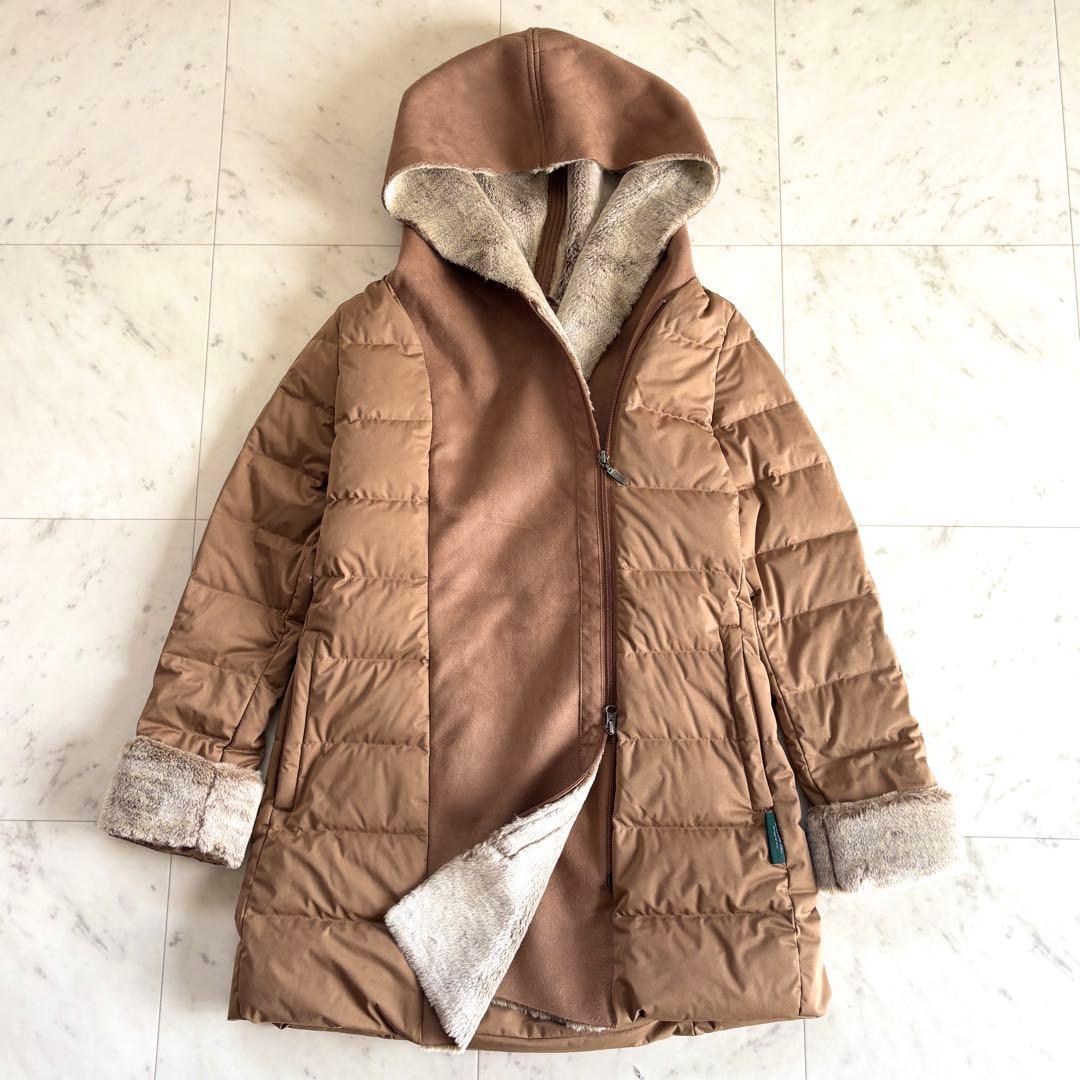 美品 YOSOOU ヨソオウ 粧ウ ダウンコート フェイクムートン キャメル 2