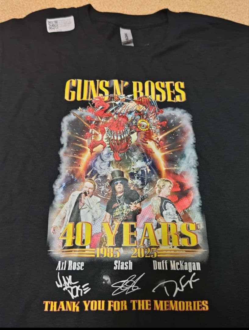 GUNS N' ROSES 40th記念Tシャツ 限定 ガンズ・アンド・ローゼズ