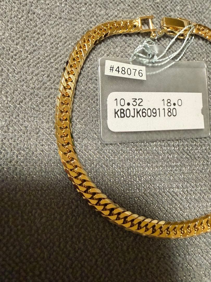 K18イエローゴールド 6面カットダブル喜平ブレスレット 18cm 10.32g