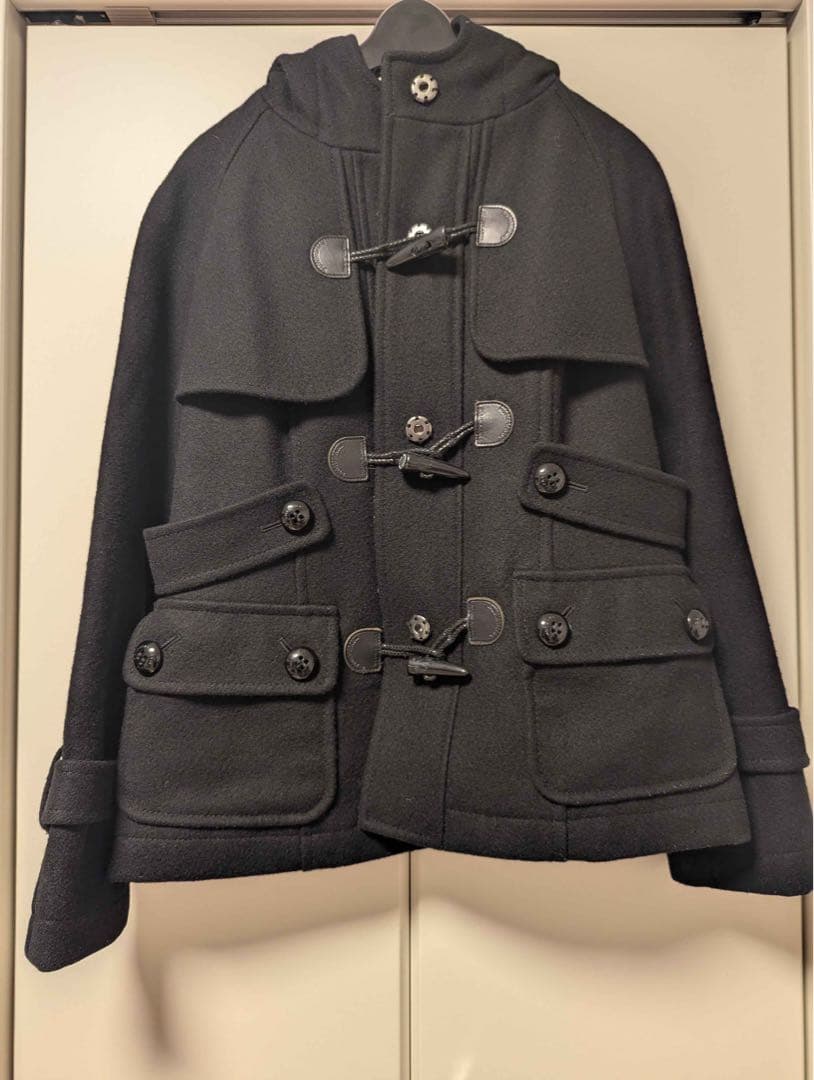 バーバリーブルーレーベル　ダッフルコート　黒　38 美品 バーバリー ブルーレーベル ダッフルコート フロントジッパー