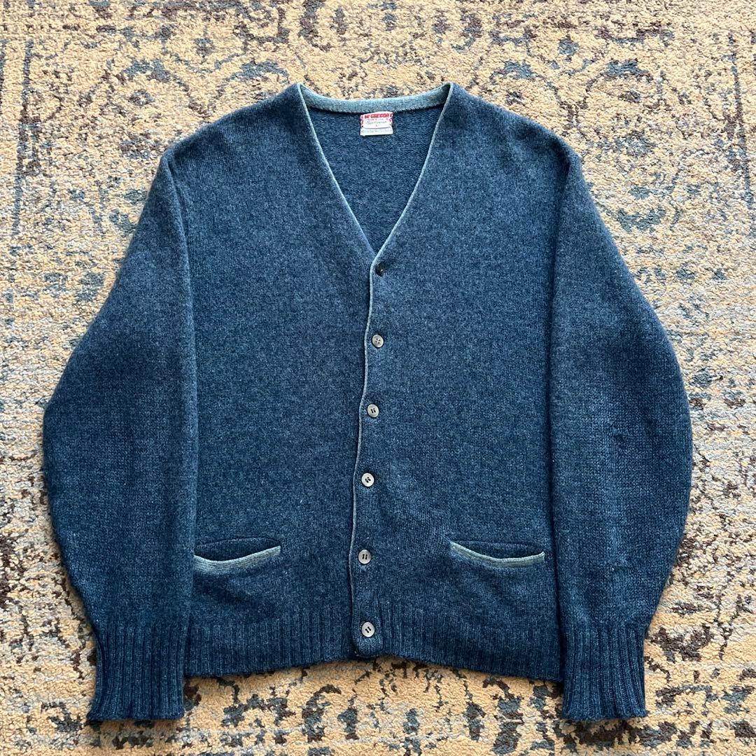 60s マクレガー モヘア カーディガン ネイビー ポケ付 検 パウダー