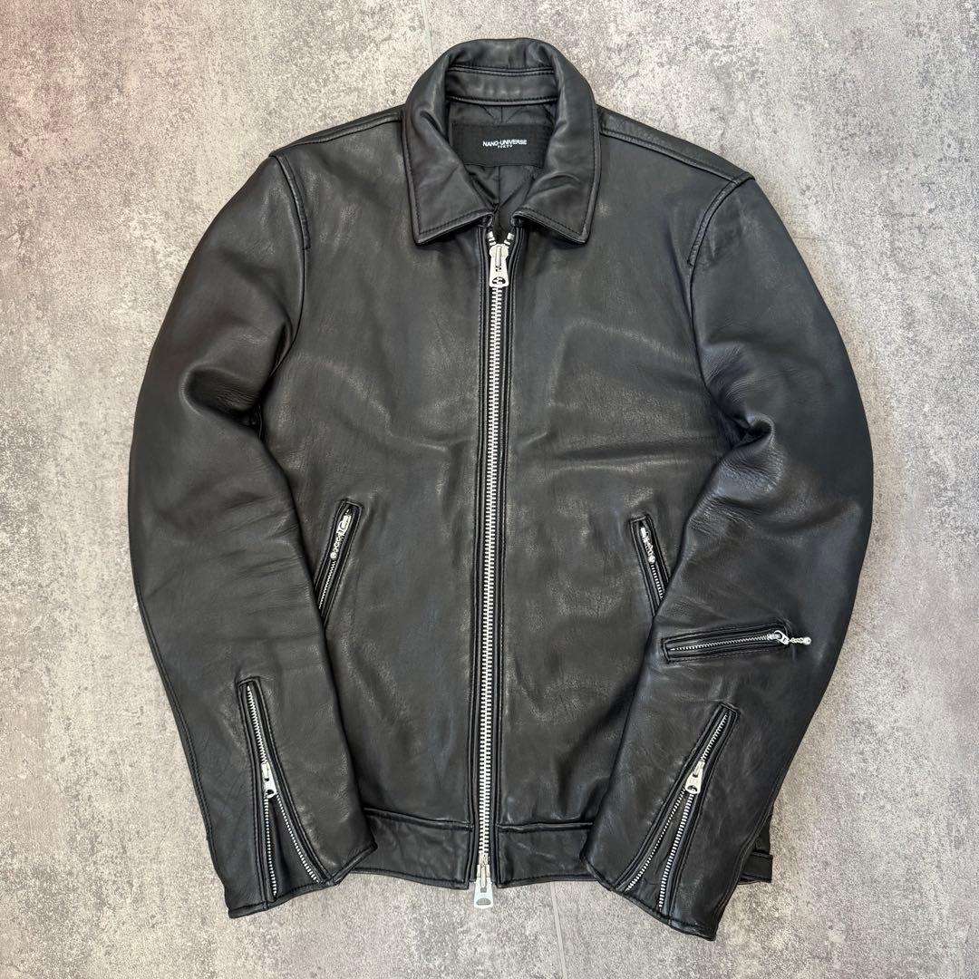ナノユニバース　ラムレザージャケット　L キルティング中綿ジャケット レザージャケット｜アウター｜MEN｜ナノ・ユニバース公式通販サイト