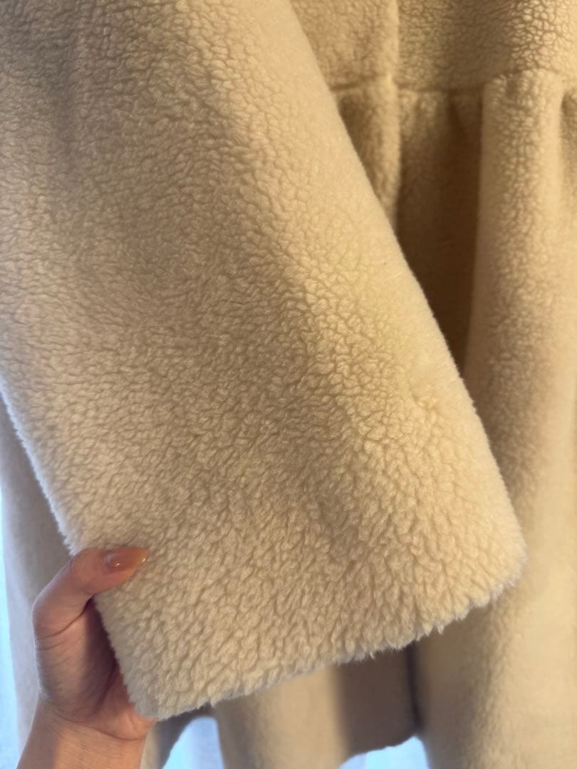 美品 38 ヨリ yori もふボアコート ホワイト ボア コート - メルカリ