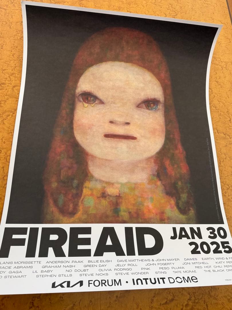 【新品】激レア　奈良美智　FireAid ポスター①