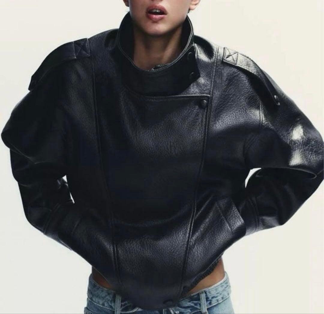 新品タグ付き】ZARA ザラ♡フェイクレザージャケットXSサンローラン