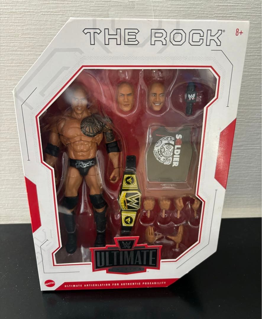 Mattel WWE Elite Ultiamte The Rock 新品 WWE Ultimate Edition The Rock Action Figure with Interchangeable