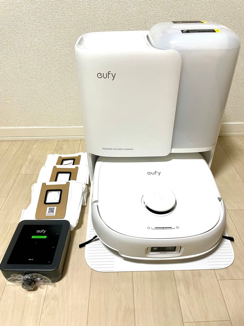 Eufy Robot Vacuum Omni E25 ホワイト＋ダストバッグ3 交換用ダストバッグ Eufy Robot Vacuum 3-in-1 E20 / Omni E25
