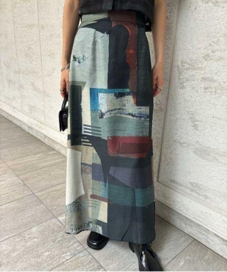 新品：ART COLLAGE PRINT SHEER SKIRT Ameri 青 Cover-up Wrap Skirt In Ramie Floral Print For Women | J.Crew