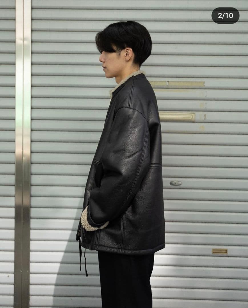stein oversized mouton zip jacket - メルカリ