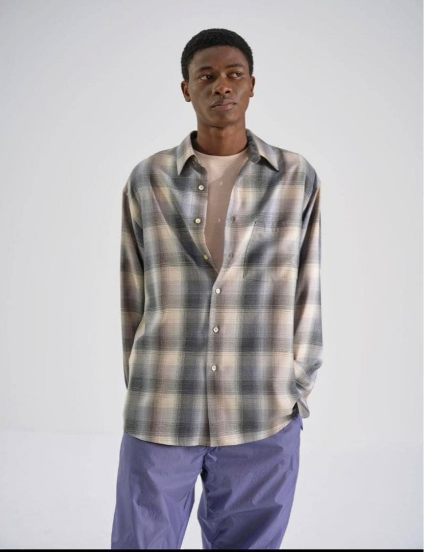 オーラリー / SUPER LIGHT WOOL CHECK SHIRT - メルカリ