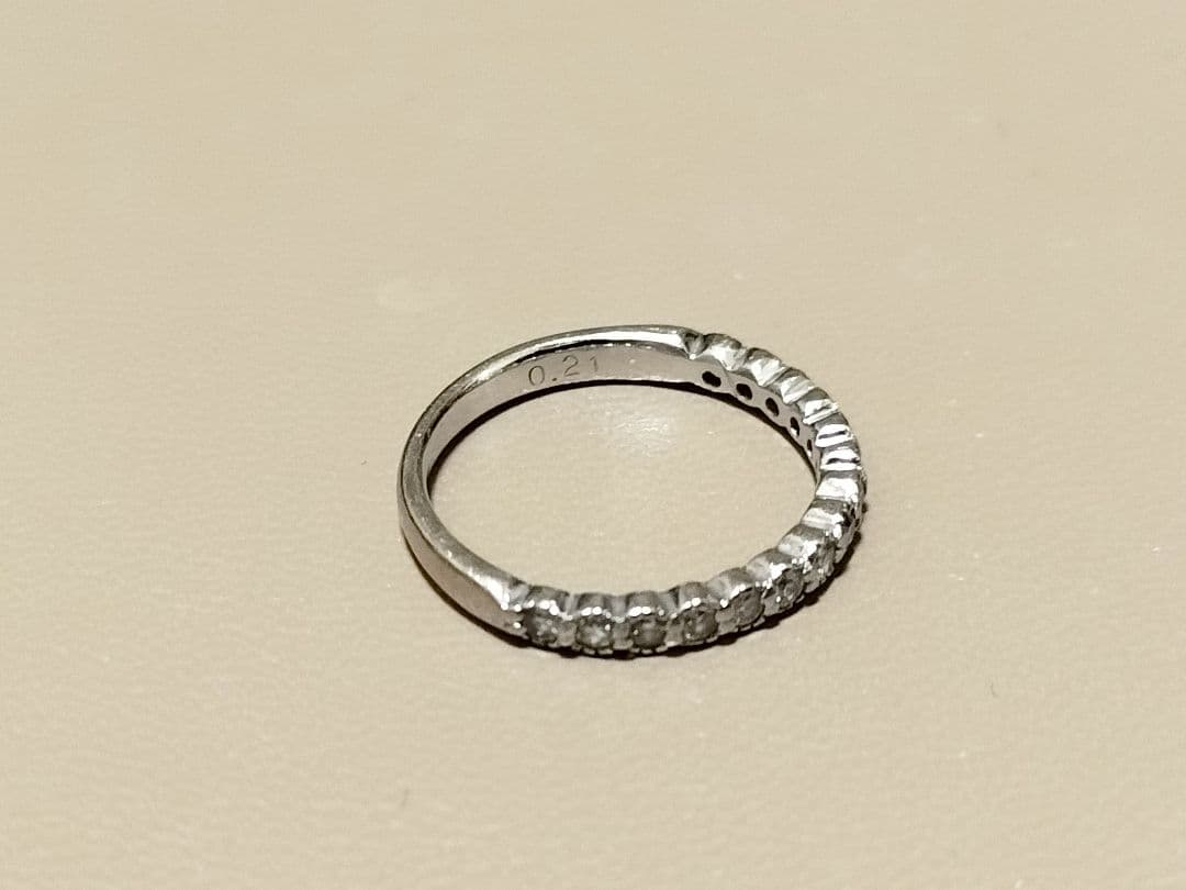 K18 リング ハーフエタニティ 0.21ct 指輪 1.5号 ピンキーリング