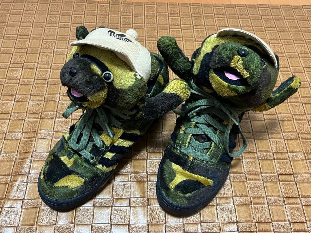 ジェレミースコット×アディダス 熊ぬいぐるみ スニーカー /23cm 迷彩