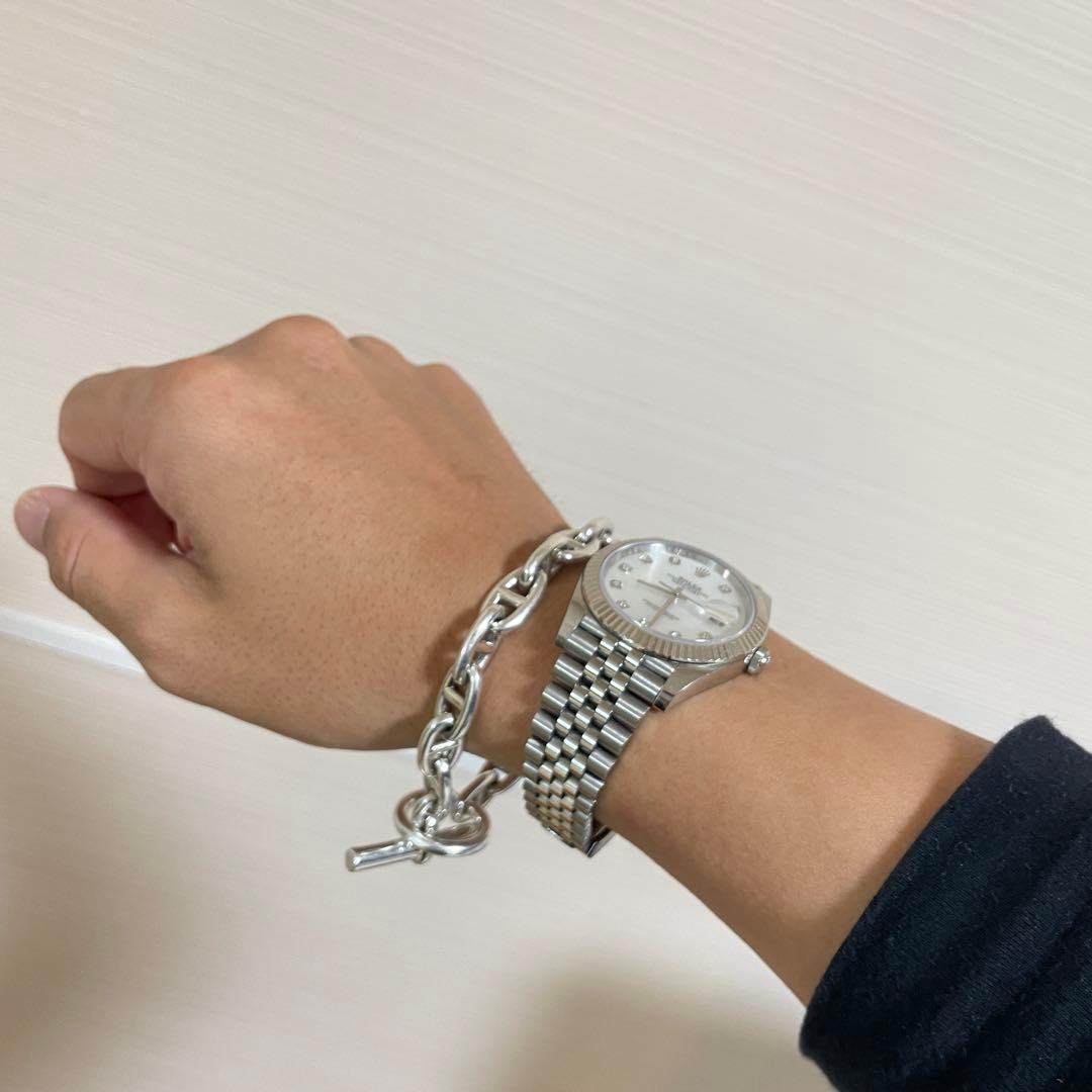 限定 GM シルバー925 アンカーチェーンブレスレット シェーヌダンクル