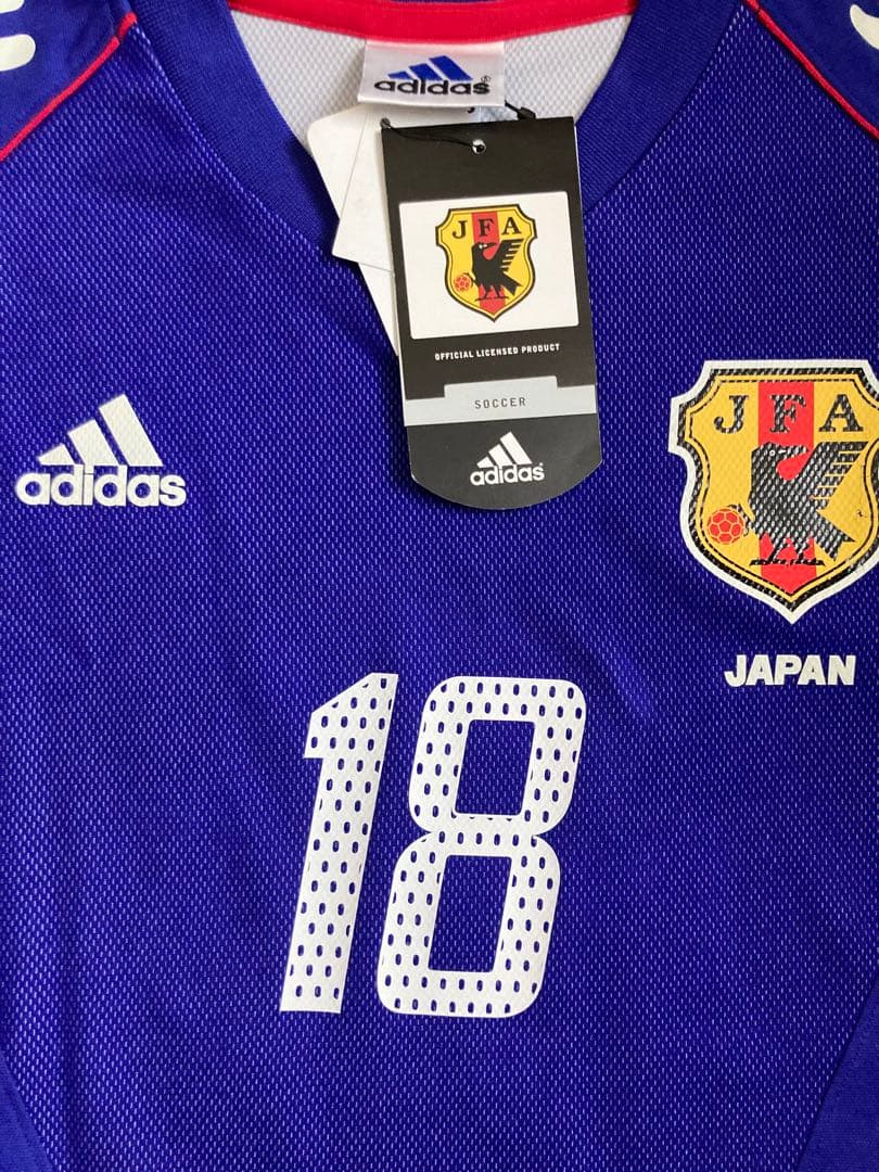 タグ付き 日本代表 ユニフォーム 2002年 日韓 W杯 背番号 18 小野伸二