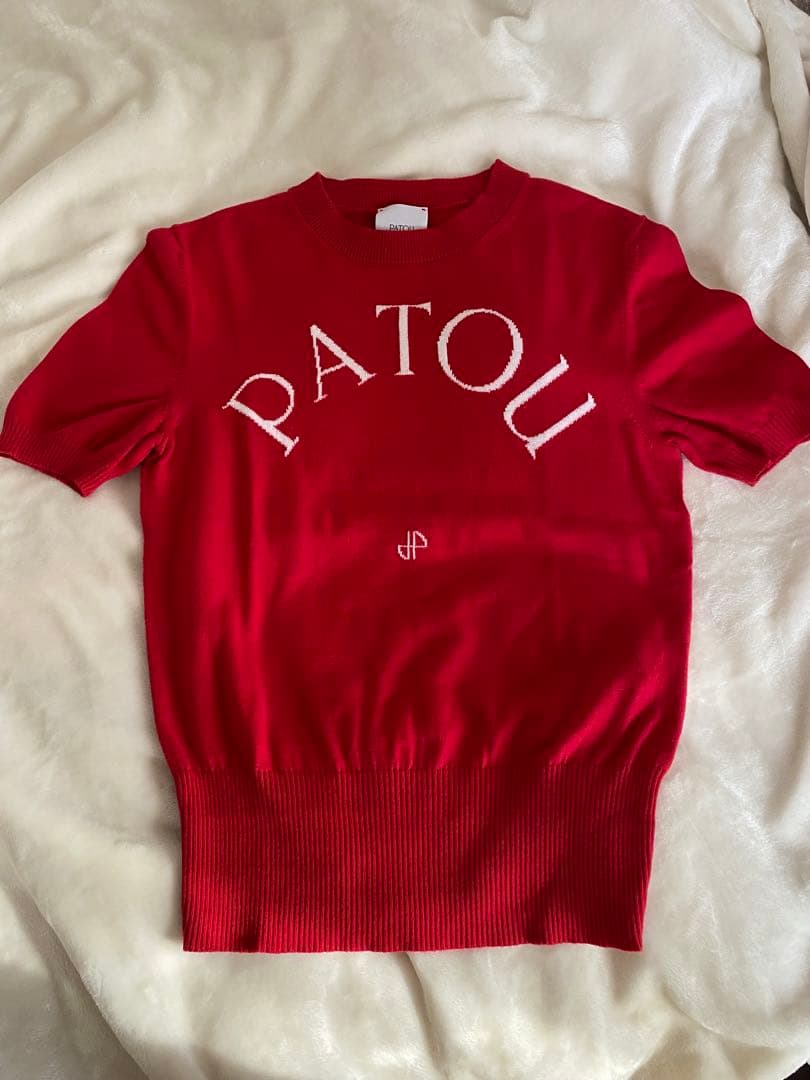 PATOU 半袖ニット パトゥ PATOU レディース 半袖ニット ロゴニット クルーネックニット