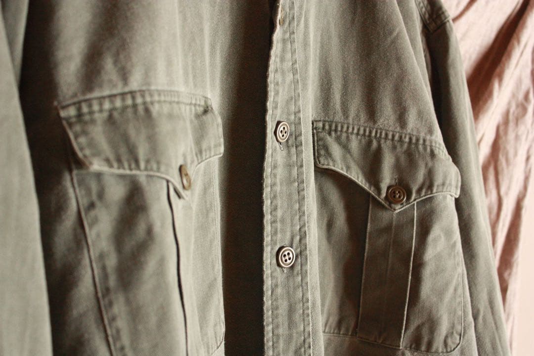 希少 三ツ星 90s RRL ミリタリーシャツ L ヴィンテージ ラルフローレン