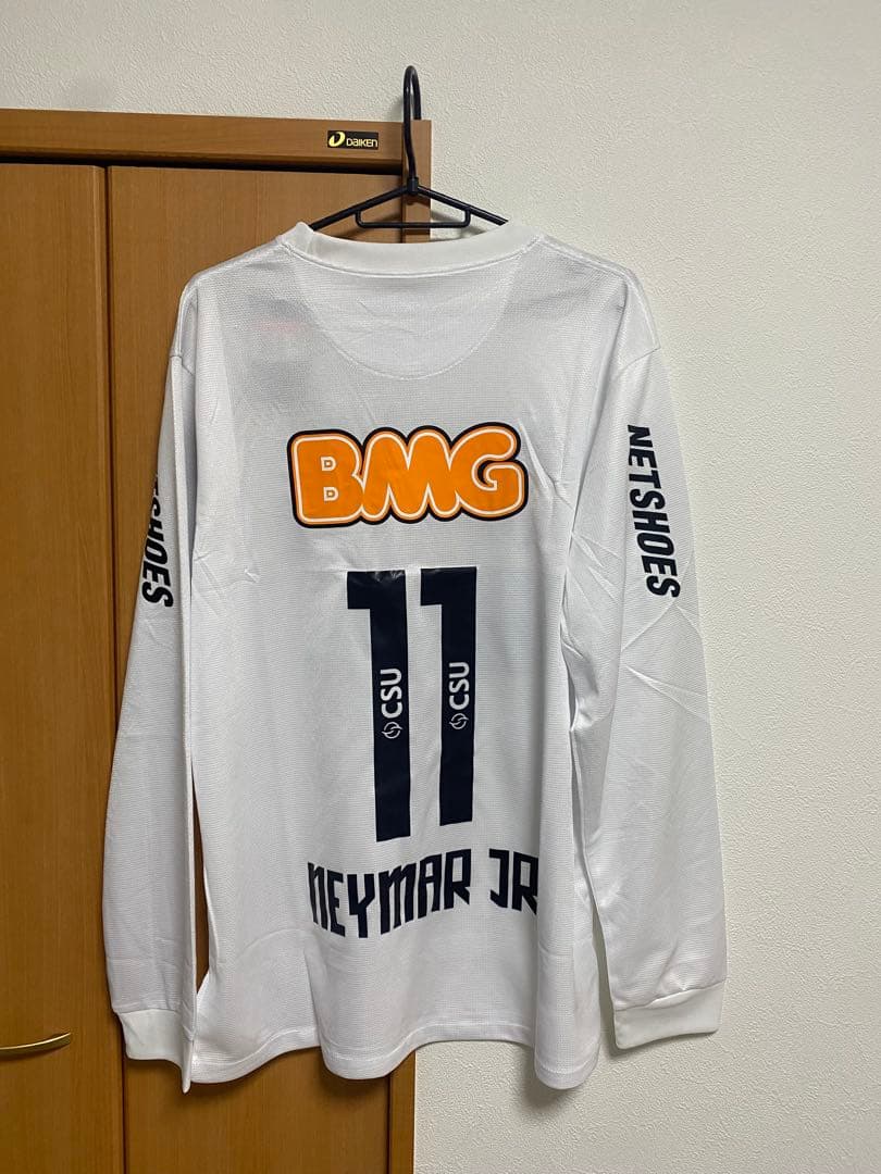 新品11-12 Santos FC Neymar JR 11 長袖　ネイマール Neymar JR 11 Nike Santos FC Soccer Jersey Classic White Football