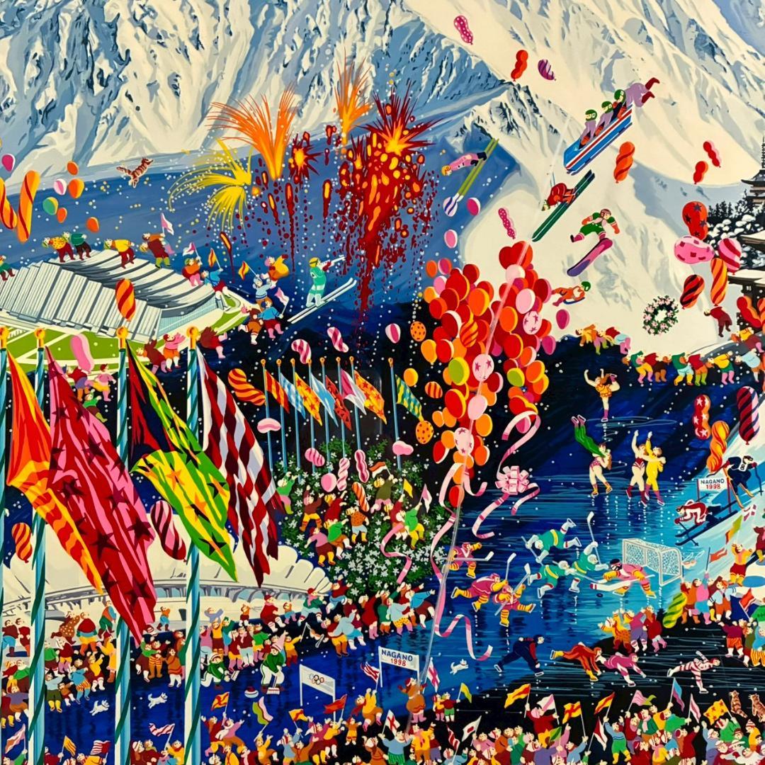 ヒロ・ヤマガタ「長野オリンピック」シルクスクリーン 大作 直筆サイン