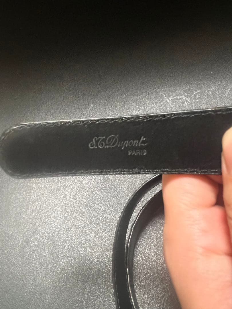 S.T.DUPONT デュポン　クロコダイル　レザーベルド　黒　フランス製　ワニ