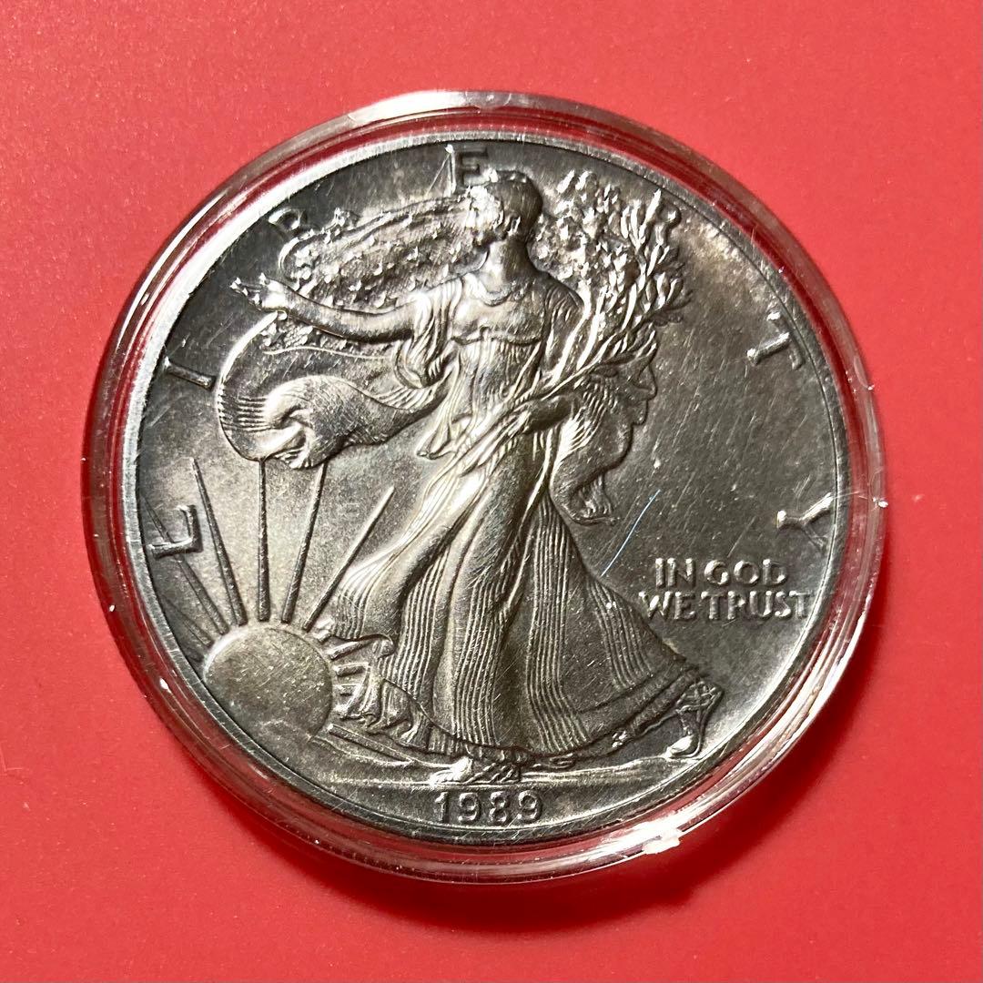 ゆ*き様 アメリカ　イーグル銀貨　1オンス　31.4g　1989　ケース付